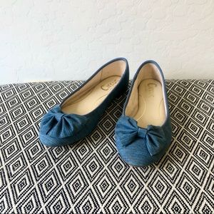 CIRCUS by SAM EDELMAN Ciera Ballet Flats with Bow | Denim Blue | sz. 6